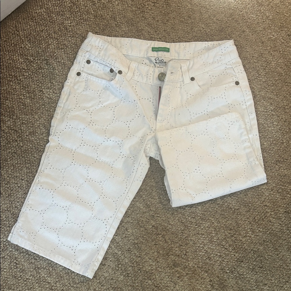 Lilly Pulitzer White Eyelet Bermudas